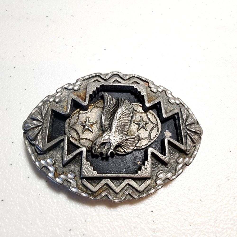 Legends West Pewter Eagle Made In USA Heavy Western Cowboy Belt Buckle 1998